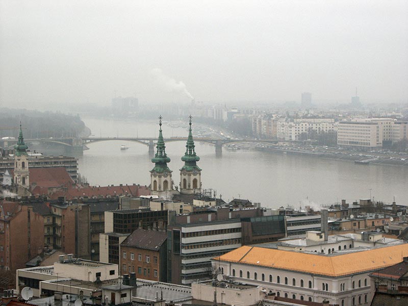 Венгрия (Magyarország): Будапешт (Budapest): с Рыбацкого бастиона; 12:19 06.01.2006
