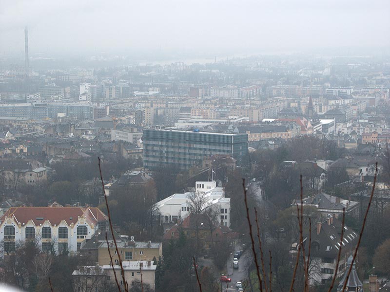 Венгрия (Magyarország): Будапешт (Budapest): XI. kerület: вид на юг с горы Геллерт; 13:59 06.01.2006