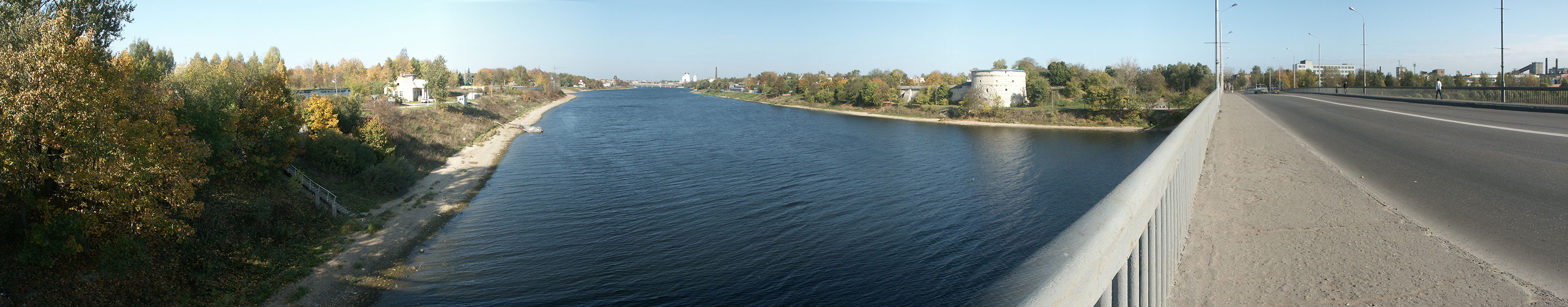 Псков: река Великая, мост им.50-летия Октября; 13:37 09.10.2005