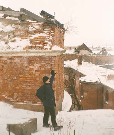 Кронштадт: наверху форта "Александр", 06.02.2000