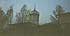 Великий Новгород: церковь Покрова Зверина монастыря, из-за забора вечером, 22.04.2000