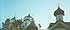 Великий Новгород: верхушки церковь Симеона Богоприимца и церковь Покрова Зверина монастыря, восток; 18.08.2001